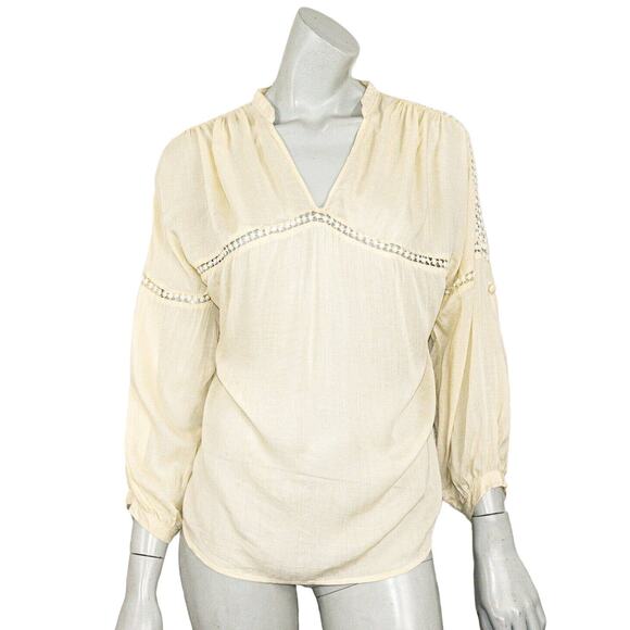 Magali Pascal Lace Trim Blouse in cream beige Size XS - Picture 1 of 9